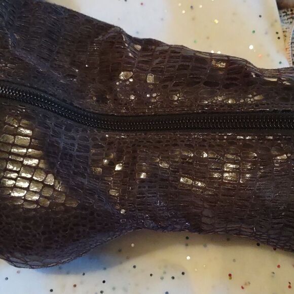 Women's size 8 1/2 Animal print knee high boot 3 1/2 inch heel blue gray - Picture 9 of 11